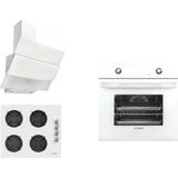 Alveus Beyaz Ankastre Set (F 17/60 - Gls 640 - Mfa 604) A Enerji Sınıfı ve Cam Ocak Yüzeyi ile
