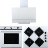 Alveus Ecoplus Beyaz Ankastre Set (AD07-A10-AF860) A Sınıfı Enerji 3'lü Model Cam Ocak ve Fırın