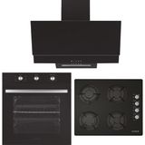 Alveus Gardenya 3'lü Siyah Ankastre Set F17-GLS640-MFA614 A Enerji Sınıfı Modern Tasarım
