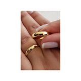 ALVEZAHB 4 MM 316 l Çelik Gold Filled Alyans