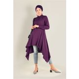 Alvina ASİMETRİK KESİM BELDEN BÜZGÜLÜ TUNİK 4631