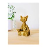 Alvina Atölye Zen Kedi Bronz Dekoratif Biblo - 10 Cm - Bioplastik