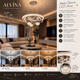 Alvina Aydınlatma MODERN AKRİLİK TAŞLI 3 RENK IŞIK MODU KROM KAPLAMA ledli avize