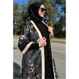 Alvina ÇİÇEK DESENLİ KADİFE KİMONO CEKET 4785