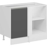Alvinka 105CM Köşe Dolap Beyaz Antrasit MDF Malzeme ile Geniş Depolama ve Modern Tasarım - Gövde:Mdf
