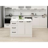 Alvinka 120 cm Mbr_a Ada Mutfak Dolabı Beyaz Beyaz Mdf