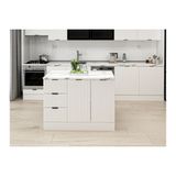 Alvinka 120 Cm Mbr_B Ada Mutfak Dolabı, Beyaz Beyaz Mdf