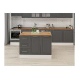 Alvinka 120 Cm Mbr_C Ada Mutfak Dolabı, Beyaz Antrasit Mdf