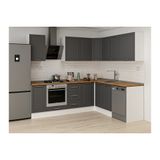 Alvinka 250 200X222 Cm Mbr_C Köşe Mutfak Dolabı, Antrasit Mdf