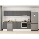 Alvinka 280X210 cm Klasik Mebran Mutfak Dolabı M-E80S40S40-1 Antrasit - Mdf