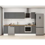 Alvinka 280X210 cm Klasik Mebran Mutfak Dolabı M-E80S40S40-2 Antrasit - Mdf