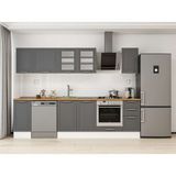 Alvinka 280X210 cm Klasik Mebran Mutfak Dolabı M-E80S40S40-3 Antrasit - Suntalam