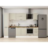 Alvinka 280X210 cm Klasik Mebran Mutfak Dolabı MB-E80B40S40-2 Kumtaşı - Suntalam