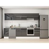 Alvinka 285X210 cm High Gloss Mutfak Dolabı M-E80S40S45-1 Antrasit - Suntalam