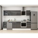 Alvinka 285X210 cm High Gloss Mutfak Dolabı M-E80S40S45-2 Antrasit - Suntalam