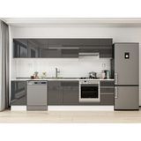 Alvinka 285X210 cm High Gloss Mutfak Dolabı M-E80S45S40-1 Antrasit - Suntalam