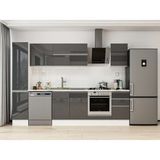 Alvinka 285X210 cm High Gloss Mutfak Dolabı MB-E80B40S45-2 Antrasit - Suntalam