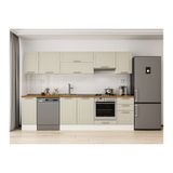 Alvinka 285X210 Cm Klasik Mebran Mutfak Dolabı, M E80S40S45 1 Mebran Kumtaşı Mdf