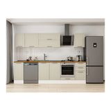 Alvinka 285X210 Cm Klasik Mebran Mutfak Dolabı, M E80S40S45 2 Mebran Kumtaşı Mdf
