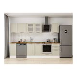 Alvinka 285X210 Cm Klasik Mebran Mutfak Dolabı, M E80S40S45 3 Mebran Kumtaşı Mdf