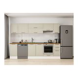 Alvinka 285X210 Cm Klasik Mebran Mutfak Dolabı, M E80S45S40 1 Mebran Kumtaşı Mdf