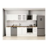 Alvinka 285X210 Cm Klasik Mebran Mutfak Dolabı, M E80S45S40 3 Mebran Beyaz Mdf