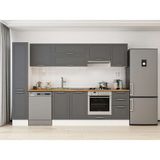 Alvinka 285X210 cm Klasik Mebran Mutfak Dolabı MB-E80B40S45-1 Antrasit - Suntalam