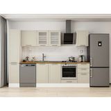 Alvinka 285X210 cm Klasik Mebran Mutfak Dolabı MB-E80B40S45-3 Kumtaşı - Suntalam