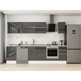 Alvinka 290X210 cm High Gloss Mutfak Dolabı M-E80S50S40-2 Antrasit - Suntalam