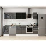 Alvinka 290X210 cm High Gloss Mutfak Dolabı M-E80S50S40-3 Antrasit - Suntalam
