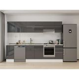 Alvinka 290X210 cm High Gloss Mutfak Dolabı M-E90S40S40-1 Antrasit - Suntalam