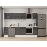 Alvinka 290X210 cm High Gloss Mutfak Dolabı M-E90S40S40-2 Antrasit - Suntalam