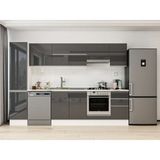 Alvinka 290X210 cm High Gloss Mutfak Dolabı MB-E80B45S45-1 Antrasit - Suntalam