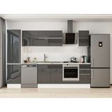 Alvinka 290X210 cm High Gloss Mutfak Dolabı MB-E80B50S40-2 Antrasit - Suntalam