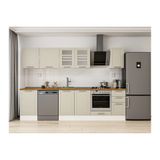 Alvinka 290X210 Cm Klasik Mebran Mutfak Dolabı, M E80S50S40 3 Mebran Kumtaşı Mdf