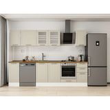 Alvinka 290X210 cm Klasik Mebran Mutfak Dolabı M-E90S40S40-3 Kumtaşı - Suntalam