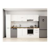 Alvinka 290X210 Cm Klasik Mebran Mutfak Dolabı, Mb E80B40S50 1 Mebran Beyaz Suntalam