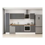 Alvinka 290X210 Cm Klasik Mebran Mutfak Dolabı, Mb E80B40S50 2 Mebran Antrasit Mdf