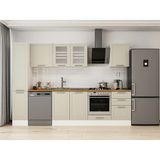 Alvinka 290X210 cm Klasik Mebran Mutfak Dolabı MB-E80B40S50-3 Kumtaşı - Mdf