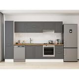 Alvinka 290X210 cm Klasik Mebran Mutfak Dolabı MB-E80B45S45-1 Antrasit - Suntalam