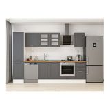 Alvinka 290X210 Cm Klasik Mebran Mutfak Dolabı, Mb E80B45S45 3 Mebran Antrasit Suntalam