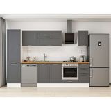 Alvinka 290X210 cm Klasik Mebran Mutfak Dolabı MB-E80B50S40-2 Antrasit - Suntalam