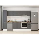 Alvinka 290X210 cm Klasik Mebran Mutfak Dolabı MB-E90B40S40-1 Antrasit - Suntalam