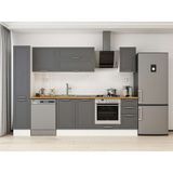 Alvinka 290X210 cm Klasik Mebran Mutfak Dolabı MB-E90B40S40-2 Antrasit - Suntalam