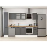 Alvinka 290X210 cm Klasik Mebran Mutfak Dolabı MB-E90B40S40-3 Antrasit - Mdf