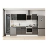 Alvinka 290X210 Cm Mutfak Dolabı, Mb E80B40S50 3 Antrasit Mdf