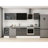 Alvinka 295X210 cm High Gloss Mutfak Dolabı M-E80S45S50-3 Antrasit - Suntalam