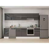 Alvinka 295X210 cm High Gloss Mutfak Dolabı M-E90S40S45-1 Antrasit - Suntalam