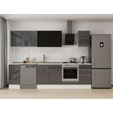 Alvinka 295X210 cm High Gloss Mutfak Dolabı M-E90S40S45-3 Antrasit - Suntalam