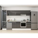 Alvinka 295X210 cm High Gloss Mutfak Dolabı MB-E80B45S50-1 Antrasit - Suntalam